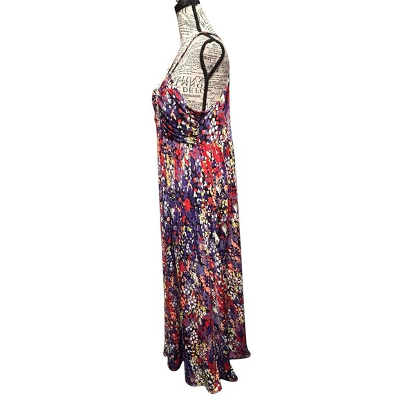 ELLE Watercolor Maxi Dress Halter Neckline Boho Gypsy Festival Lg Whimsical Y2K - Picture 4 of 9